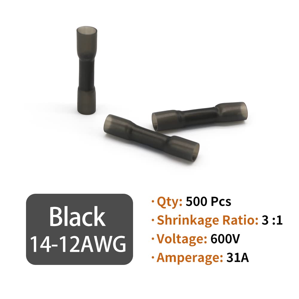 1000 Pcs Blue Heat Shrink Butt Connectors 16-14 AWG Waterproof Wire Splice P98993