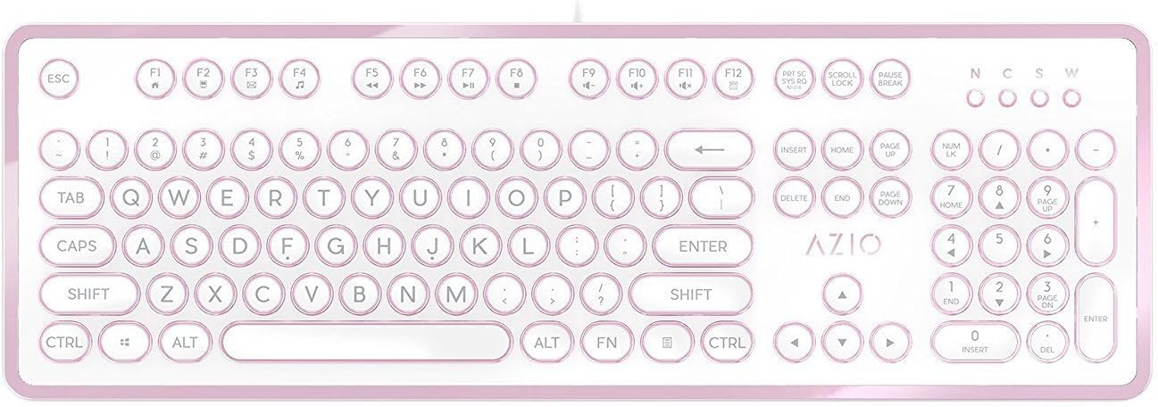 Azio Retro Wired USB Mechanical Keyboard for PC, Blue Switch P101