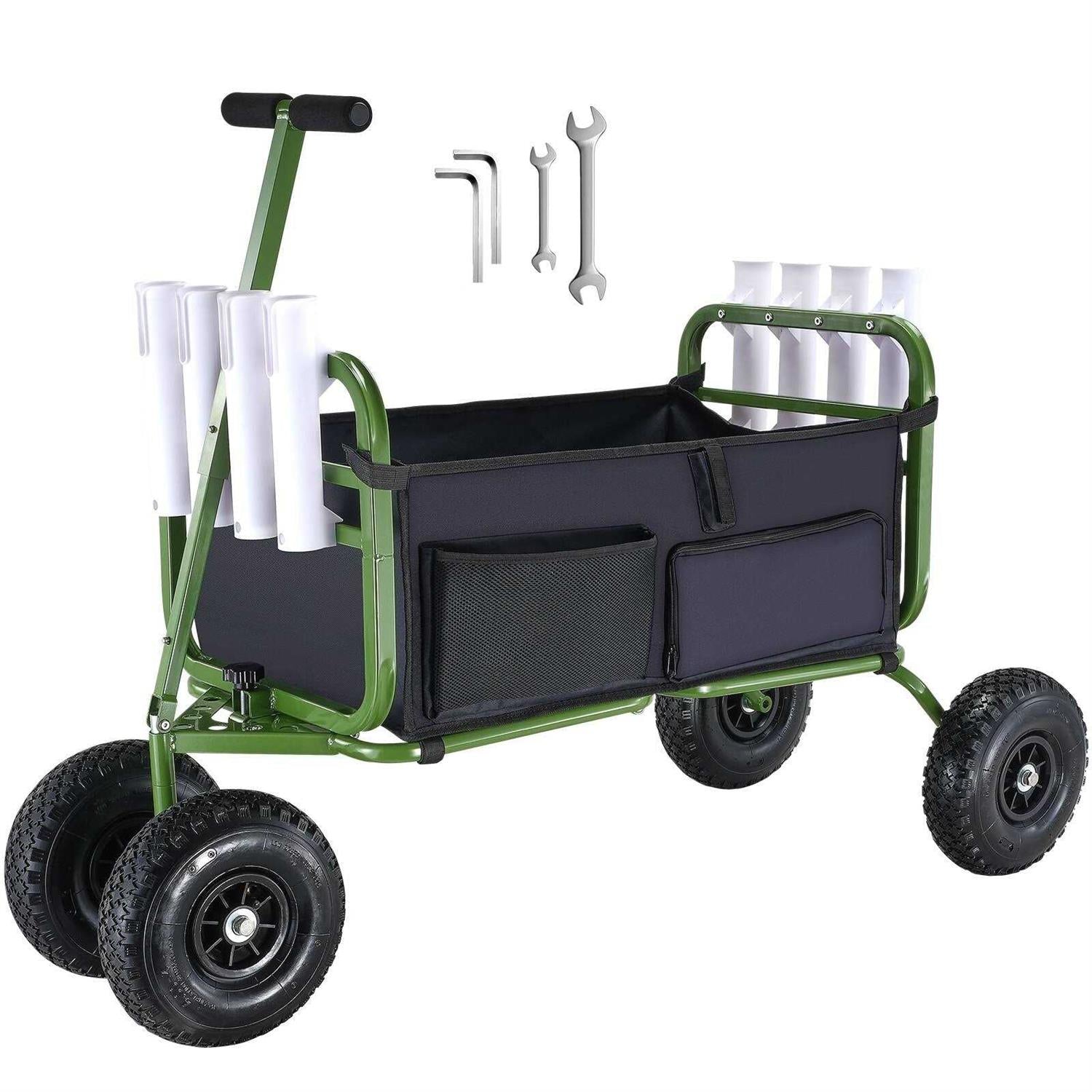 VEVOR Beach Fishing Cart 500 lbs Capacity with 13" PU Balloon Wheels Z78300