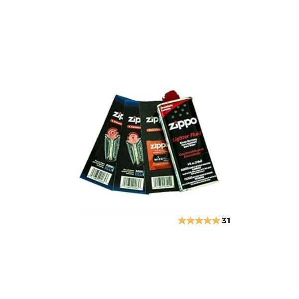 Zippo Gift Set Lighter Fluid 1 Wick Card & 2 Flint Card K360
