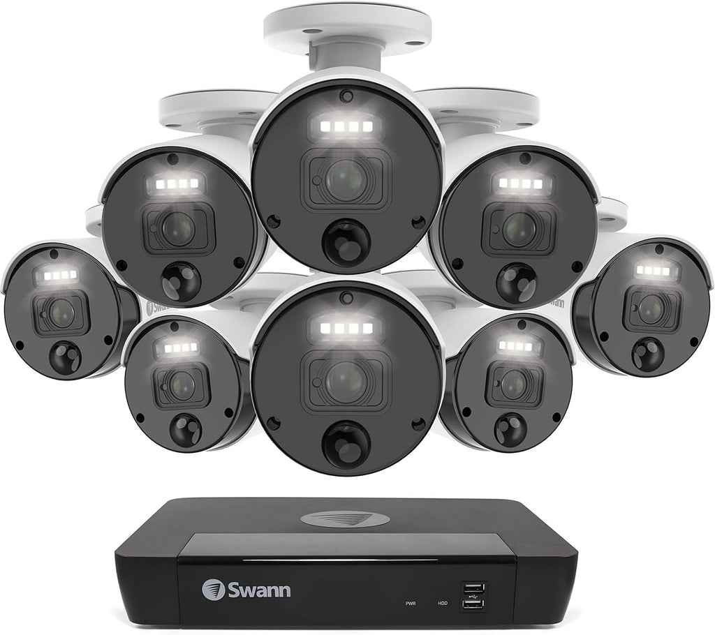 Swann Security Camera System 10 Camera 16 Channel POE NVR 4K Wired Surveillance SWNVK-1676810 V386