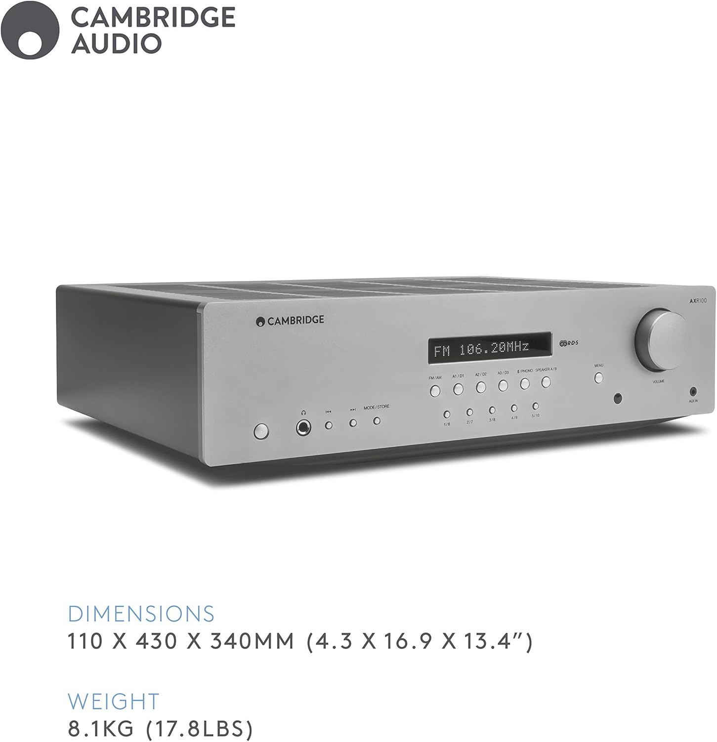 Cambridge Audio AXR100 100-Watt Stereo Receiver with Bluetooth Z141