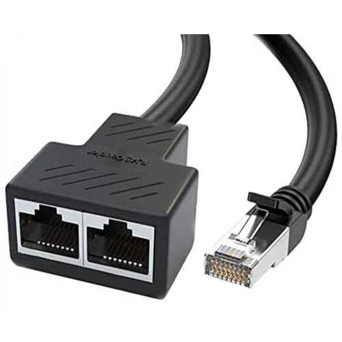 Znoogrn RJ45 Ethernet Splitter 1 Male to 2 Female Network Adapter Q587