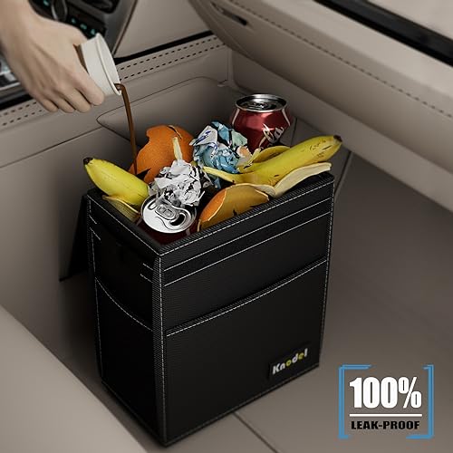 K KNODEL Large Car Trash Can with Lid Trunk Organizer G27153