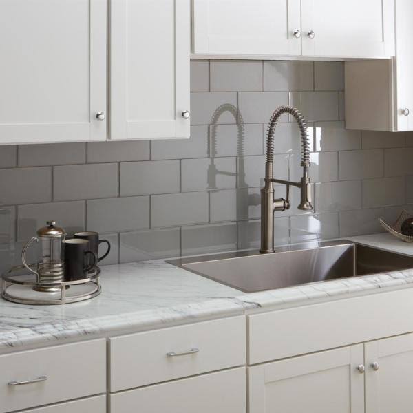 Hampton Bay 8 ft. White Laminate Countertop Kit with Ogee Edge E61796