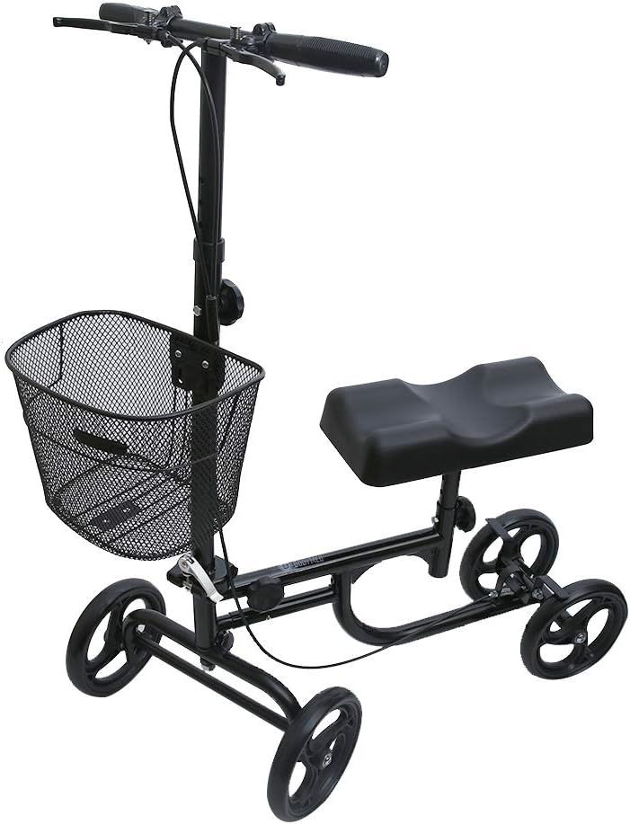 BodyMed Knee Walker – Injured Ankle & Foot Recovery Scooter – Lightweight Foldable Knee Walker for Adults – Wheeled Mobility Caddy for Orthopedic Injuries