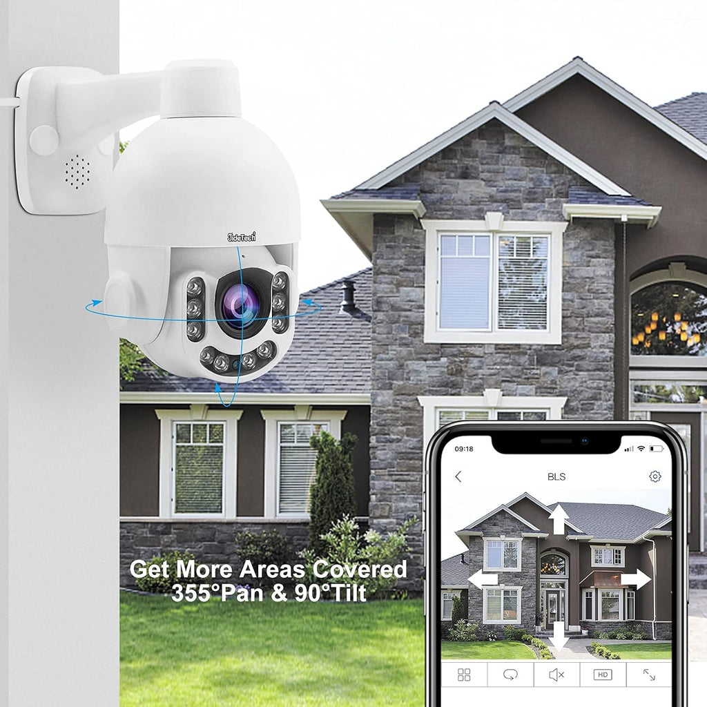 JideTech PTZ POE Camera Outdoor, 5MP Auto Tracking Security IP Camara Q403514