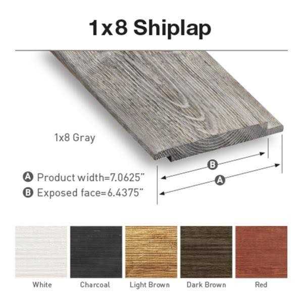 UFP-Edge 1 in. x 8 in. x 6 ft. Barn Wood Pine Shiplap Board E986457
