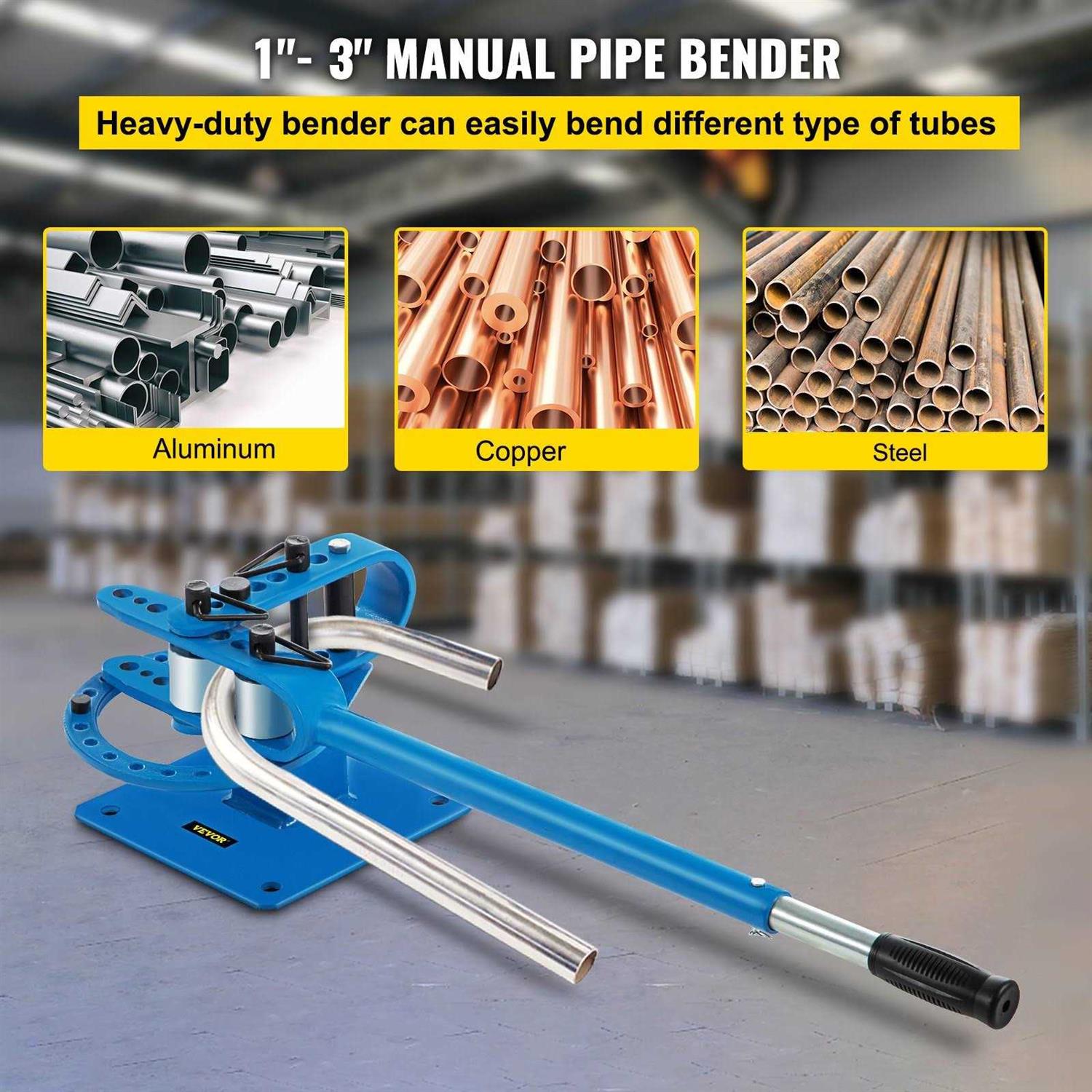 VEVOR Compact Metal Bender 1-3 Inch Bench Flat Bar Rod Bending Brake with 7 Dies P44134