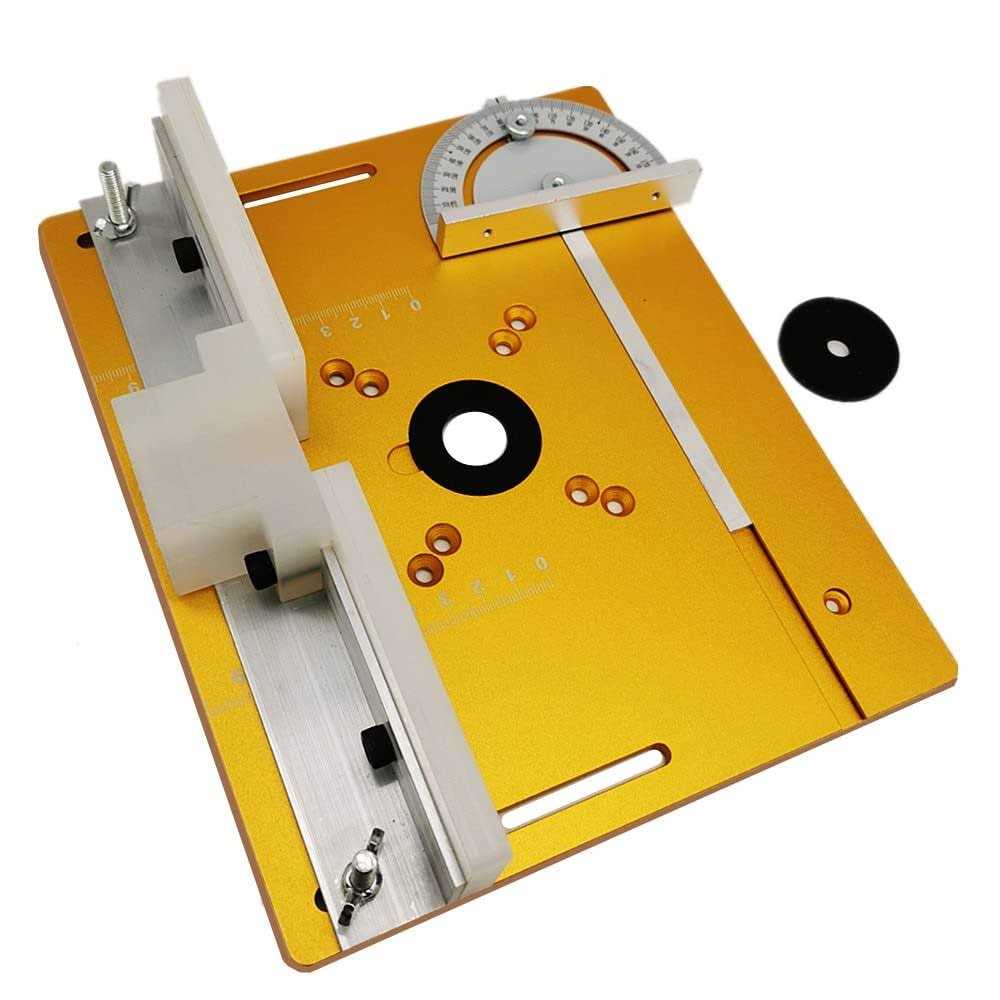 Aluminum Router Table Insert Plate W/Miter Gauge for Woodworking Benches Table Saw Multifunctional Trimmer Engraving Machine - Shop Hardware Tools Online Store