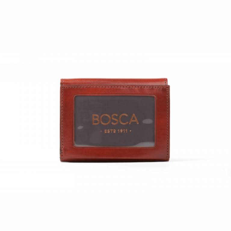 Bosca Old Leather Double ID Trifold Wallet Dark Brown G3015