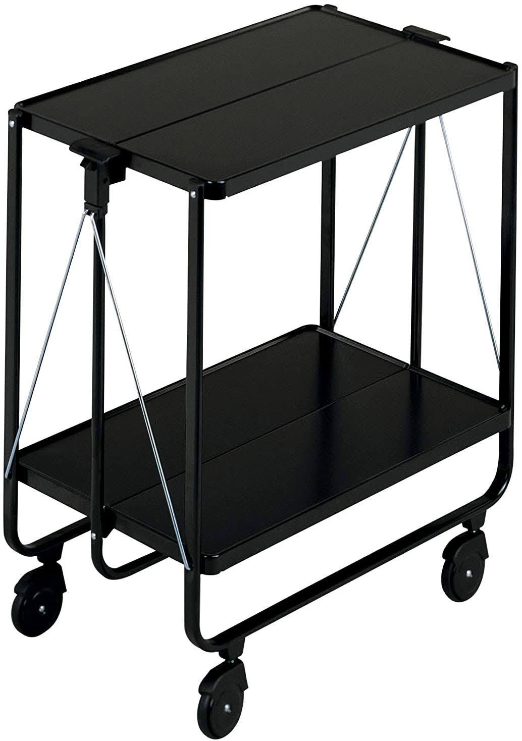 Leifheit Side Car Collapsible Serving and Equipment Trolley - Black