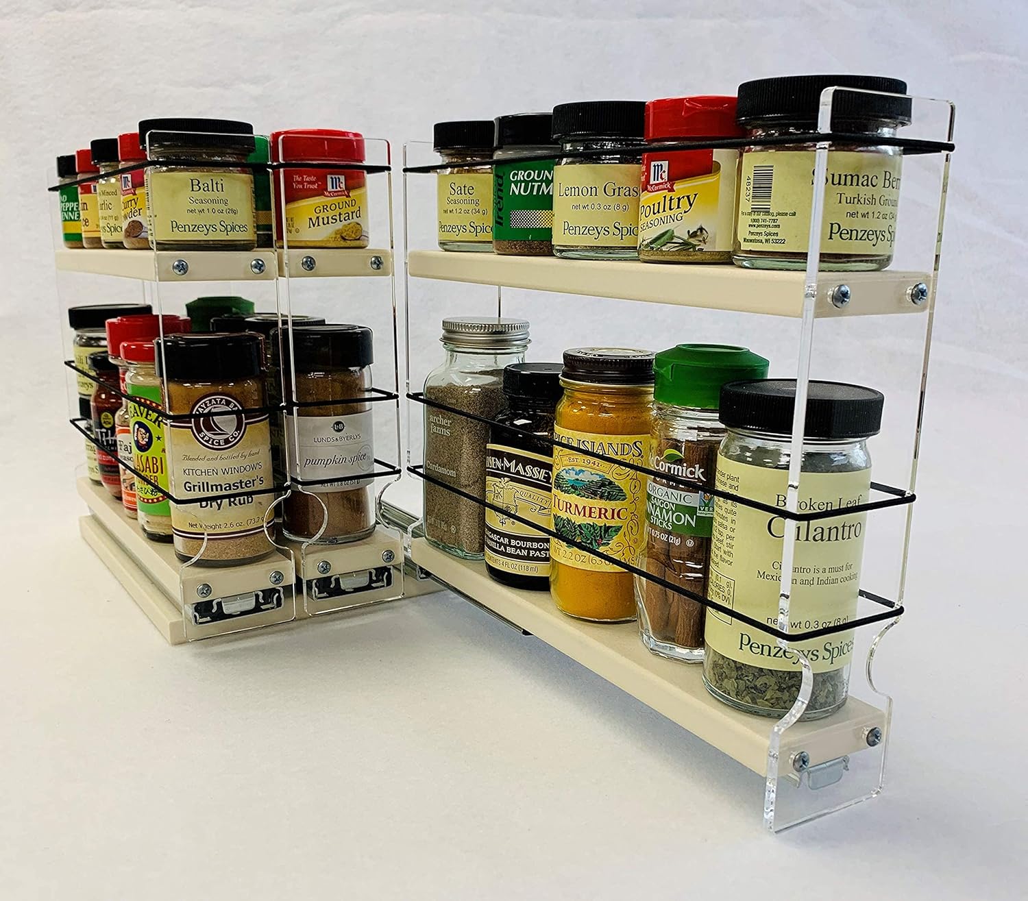 Vertical Spice 222x1.5x11 DC Spice Rack 3 Drawers Cabinet Mounted O1808