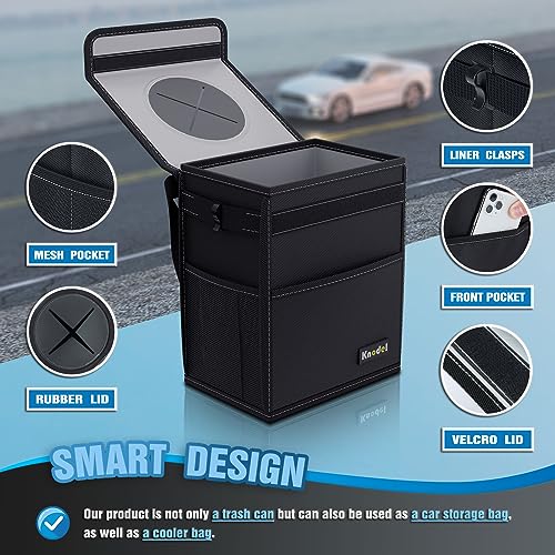 K KNODEL Large Car Trash Can with Lid Trunk Organizer G27153