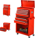 Monday Mall 8-Drawer Rolling Tool Box Tool Chest with 4 Wheels High Capacity Tool Storage Cabinet with Locks for Workshop Garage Warehouse (Red) 001
