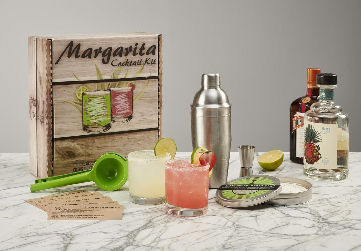 Margarita Cocktail Kit with Rocks Glasses, Shaker, Jigger & Citrus Squeezer C7008