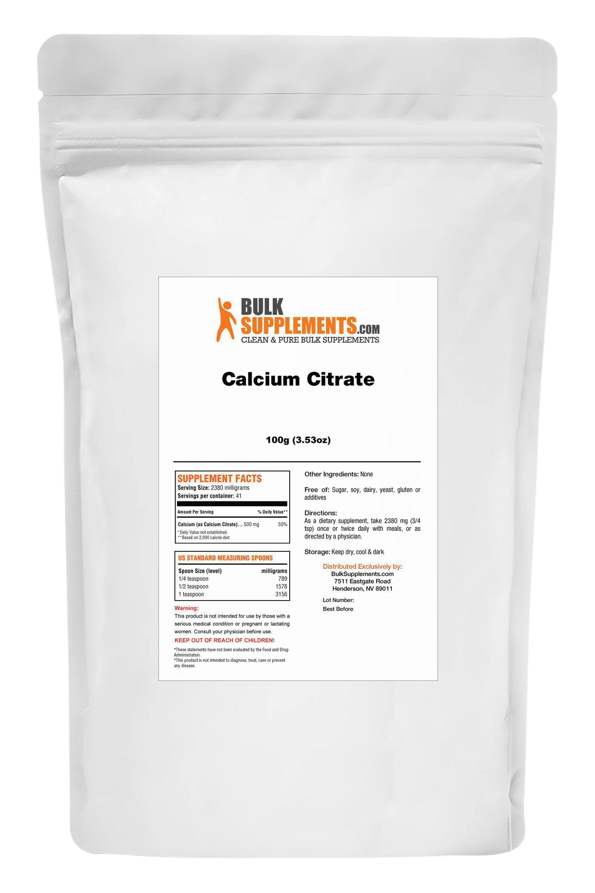 Pure Calcium Citrate Powder by BulkSupplements, 5 kg A31100