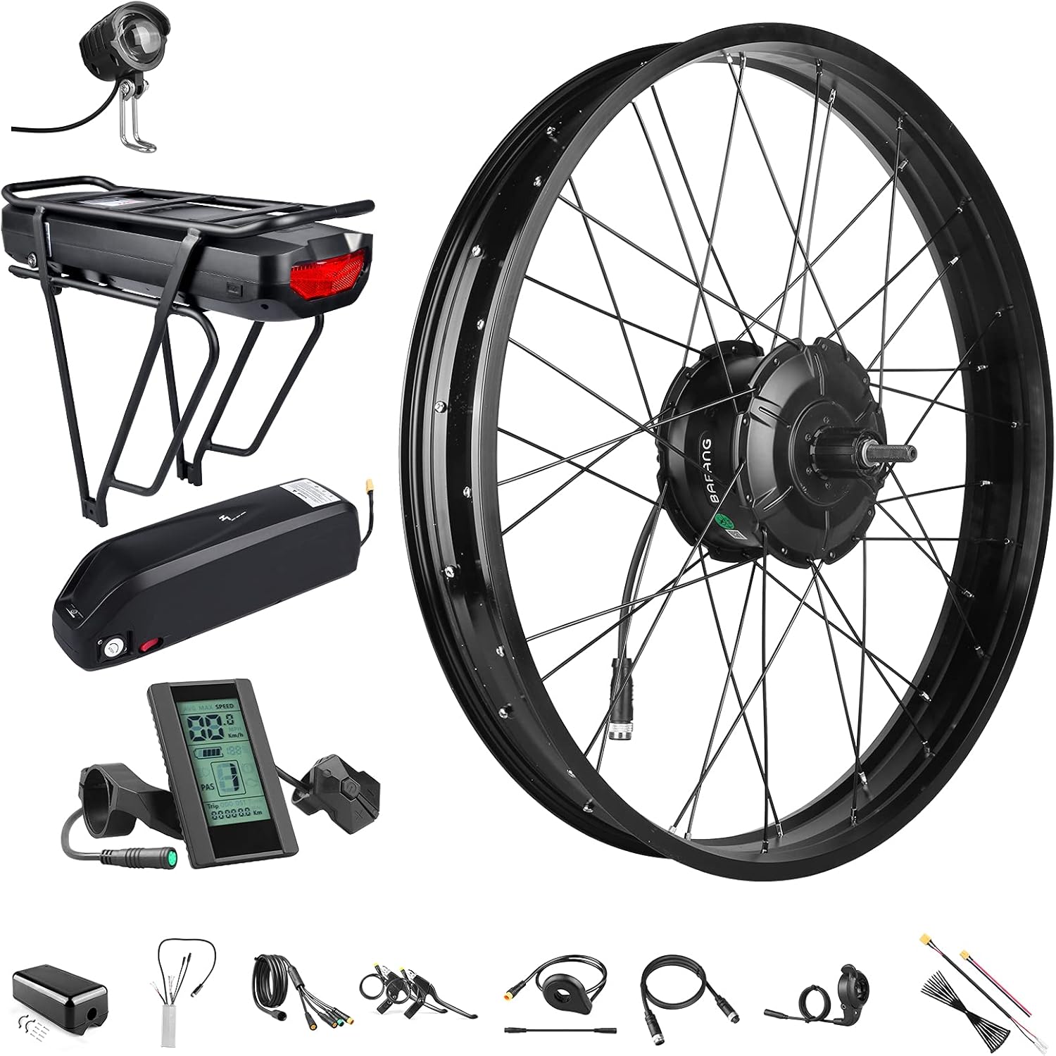 BAFANG 48V 1000W Rear Hub Motor Ebike Conversion Kit for 26 Fat Tire Bikes C39785
