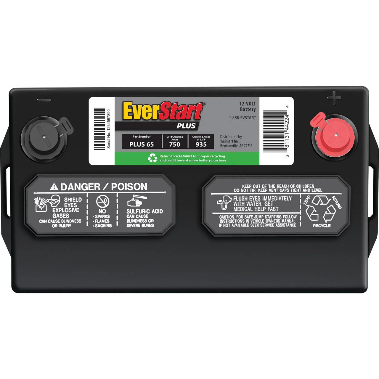 EverStart Plus Lead Acid Automotive Battery Group Size 65 12V 750 CCA X3922