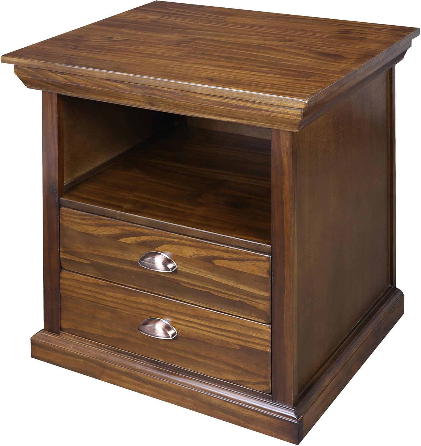 Casual Home Lincoln Nightstand with Compartment, Mocha K5892