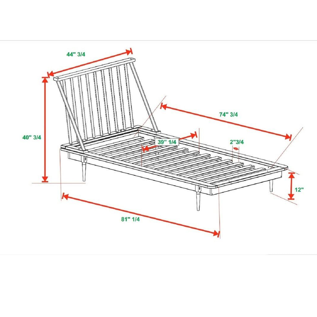 Carson Carrington Blaney Solid Pine Wood Spindle Bed Queen Caramel P9076