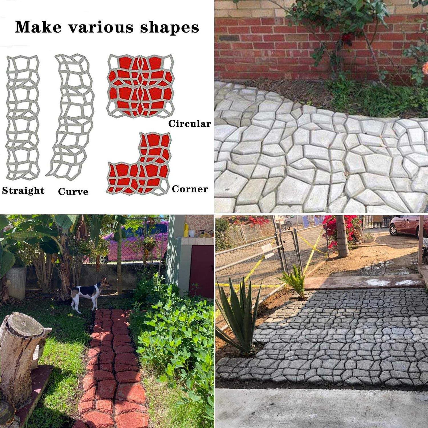 VanSmaGo Reusable Concrete Path Maker Molds for DIY Walkway Pavement W4602