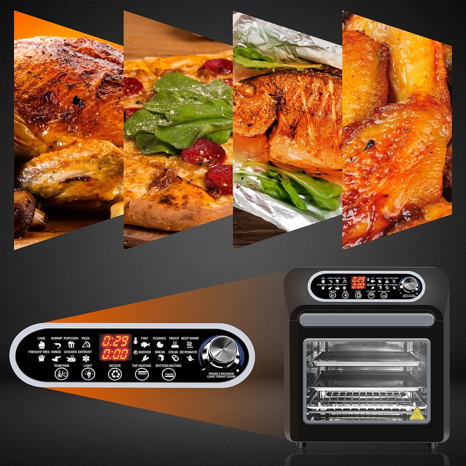 Air Fryer Toaster Oven Combo, 15.8qt, 16-in-1, 1500W, Stainless Steel J6022