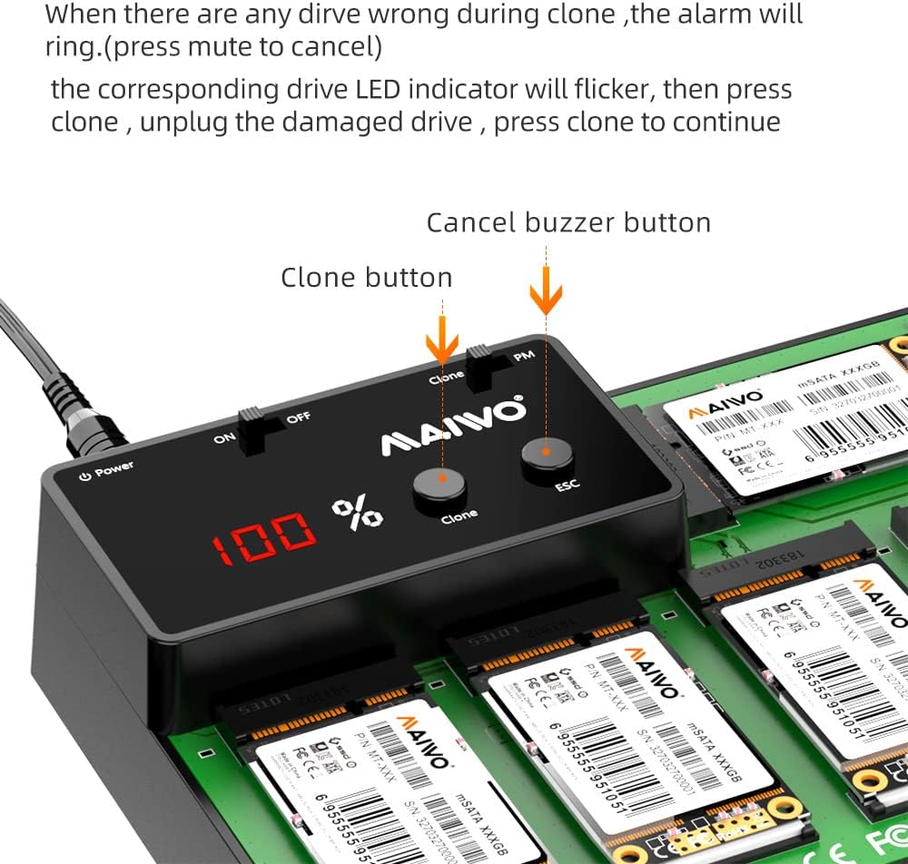 MAIWO K3016S 2 Bay M.2 SATA Docking Station, Tool-Free USB-C to SATA SSD Enclosure Y275