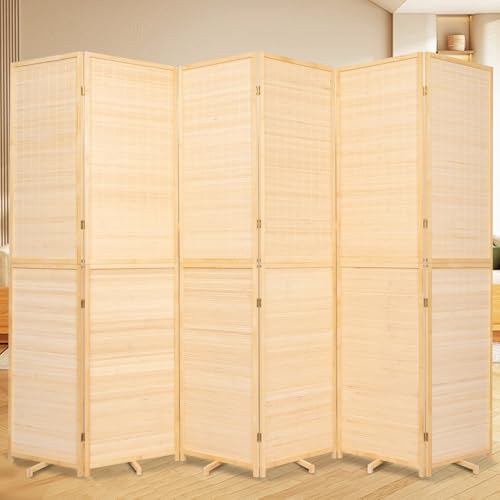 Bamboo Room Divider Folding Privacy Screen 4 Panel Brown R433280