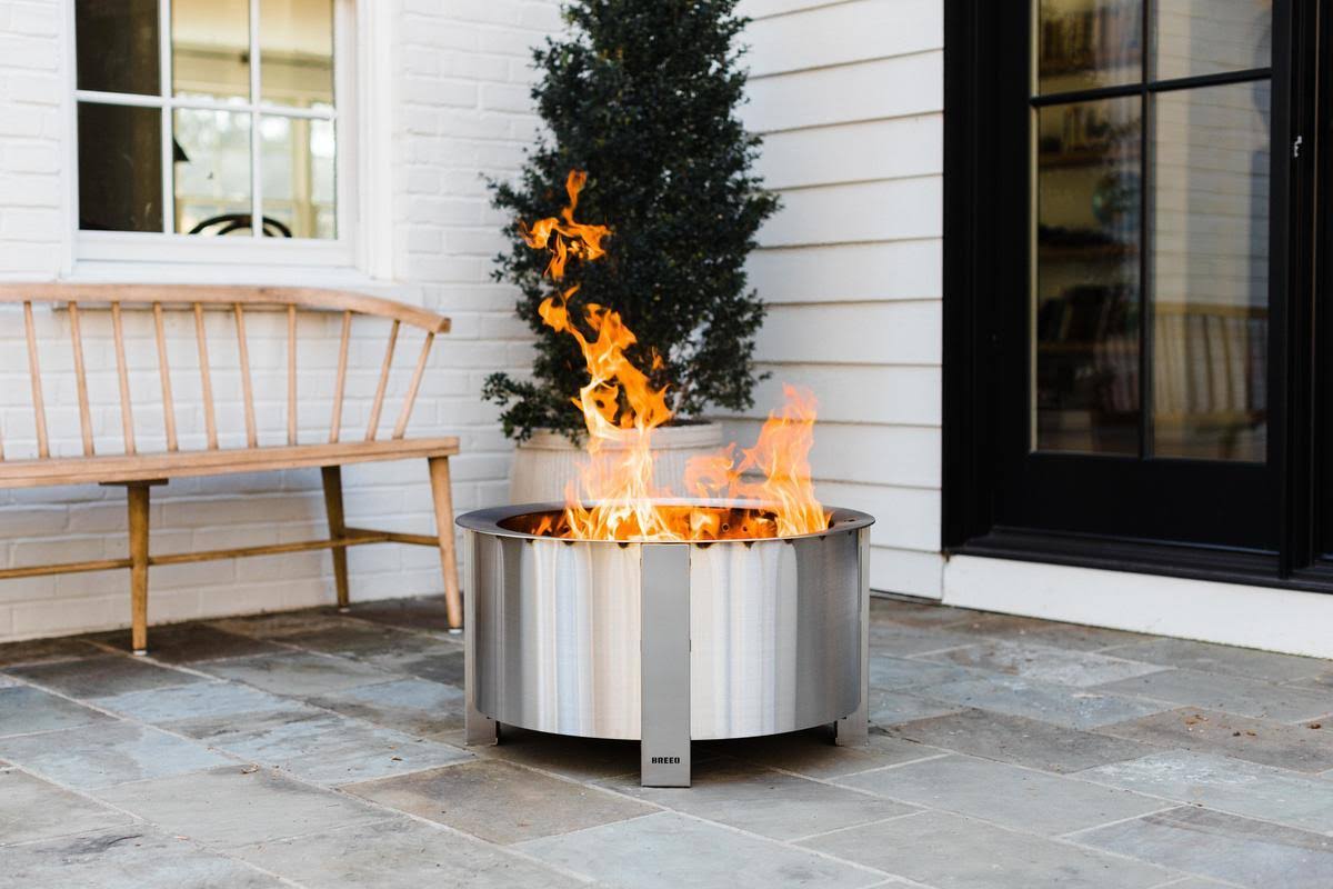Breeo x Series 24 Smokeless Fire Pit Stainless Steel V664