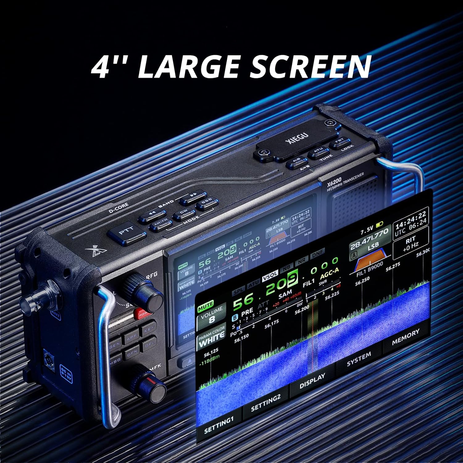 Xiegu X6200 HF Radio Transceiver, Portable with RF Direct Sampling, 3200mAh Battery U9767