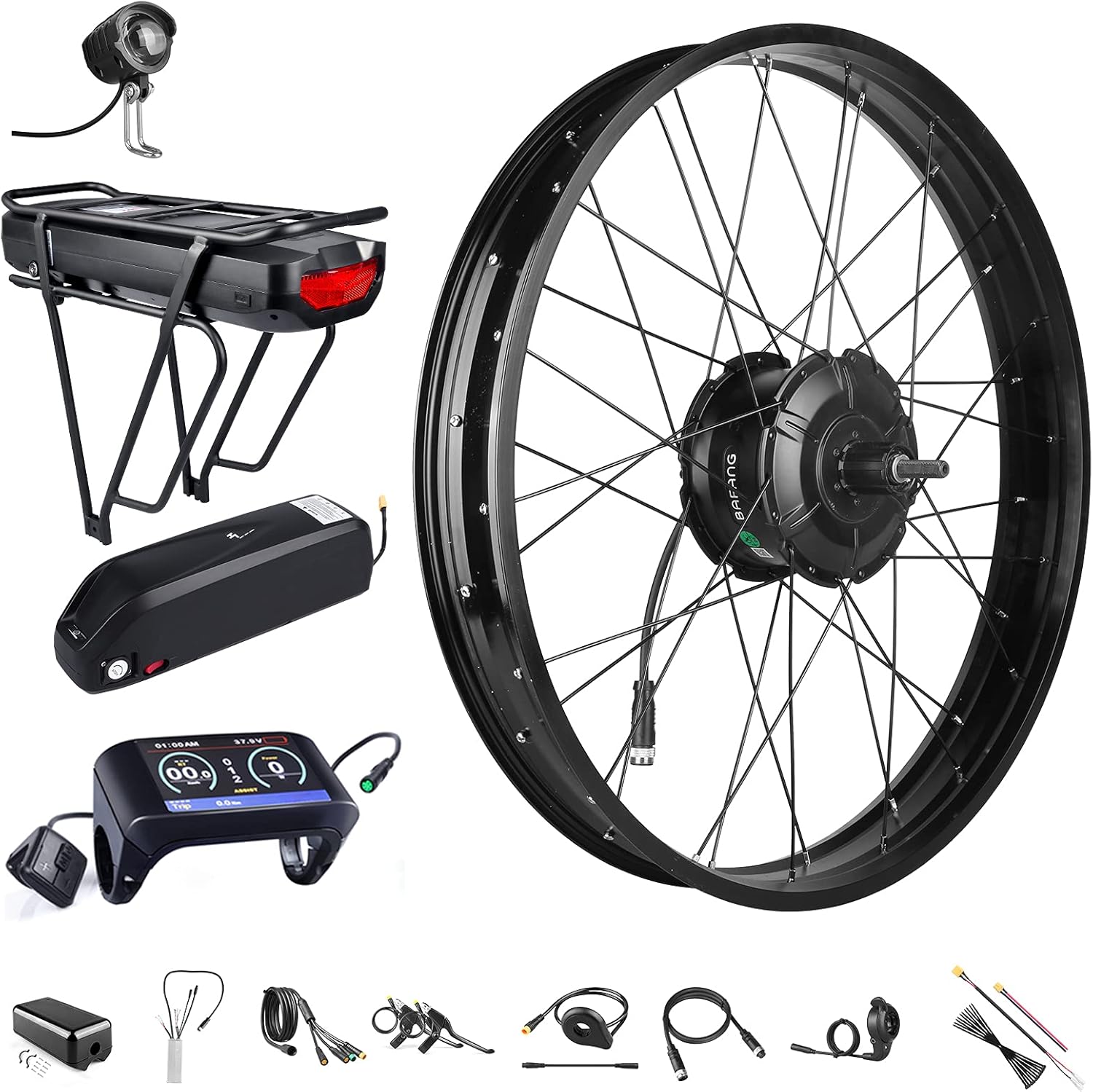 BAFANG 48V 1000W Rear Hub Motor Ebike Conversion Kit for 26 Fat Tire Bikes C39785
