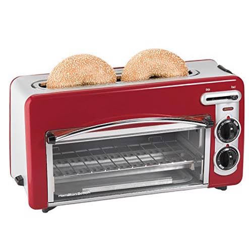 Hamilton Toastation 2-in-1 2 Slice Toaster u0026 Oven in Red | Model#22703