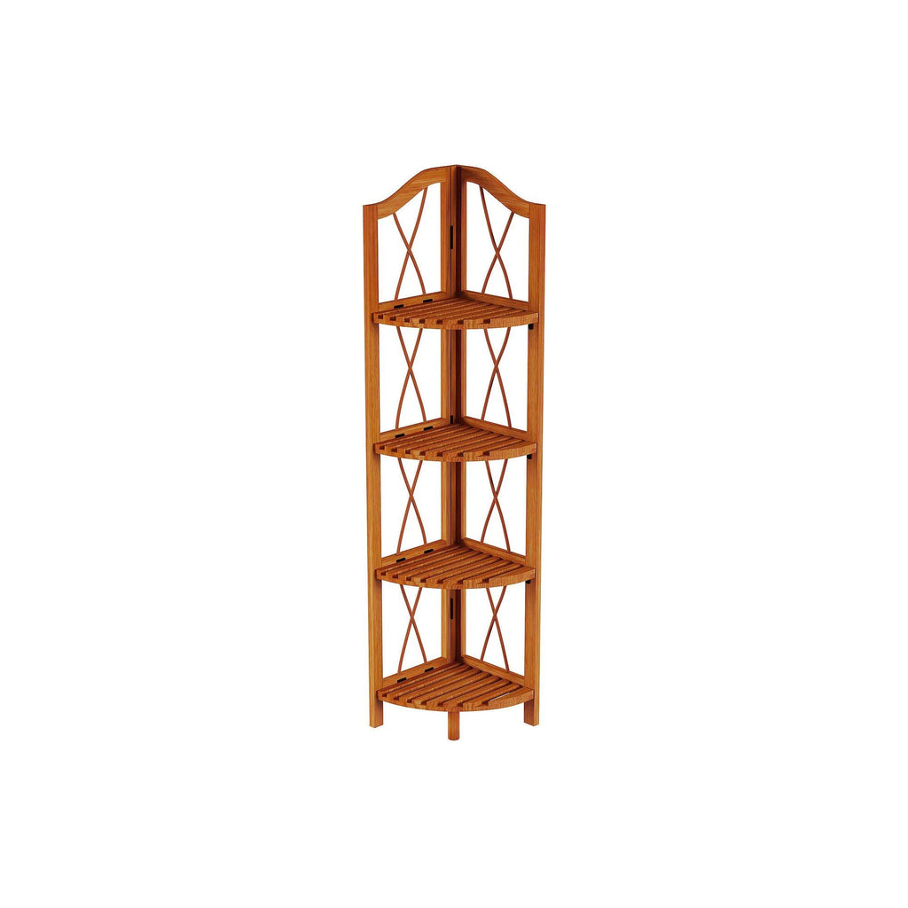 Lavish Home 4-Tier Folding Corner Bookcase V850183