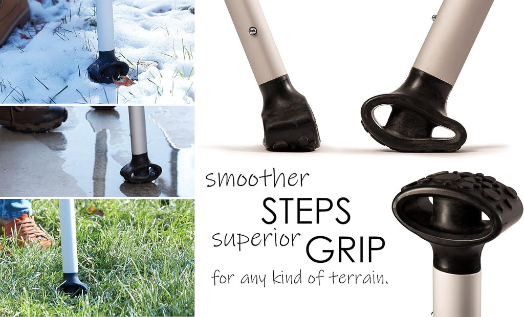 Forearm Crutches for Adults, Adjustable Walking Support, 1 Pair (White) S9446