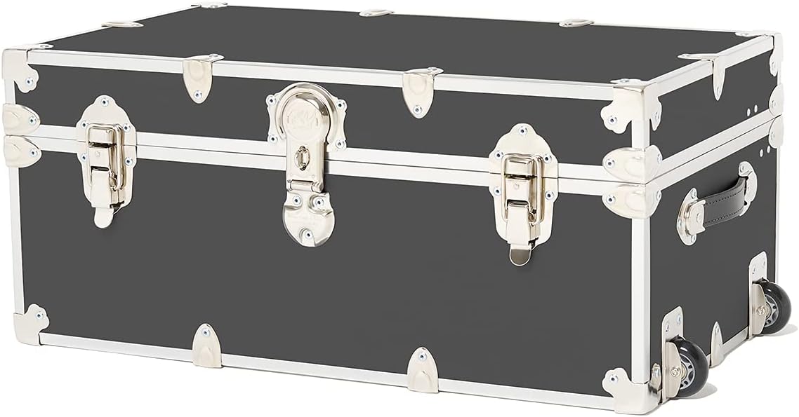 Rhino Trunk & Case Large Armor Roller Trunk with Wheels, 32x18x14, Black X18487