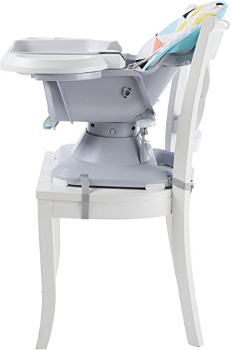 Fisher-Price Baby to Toddler High Chair SpaceSaver Portable Booster Seat with Washable Tray, Windmill E548