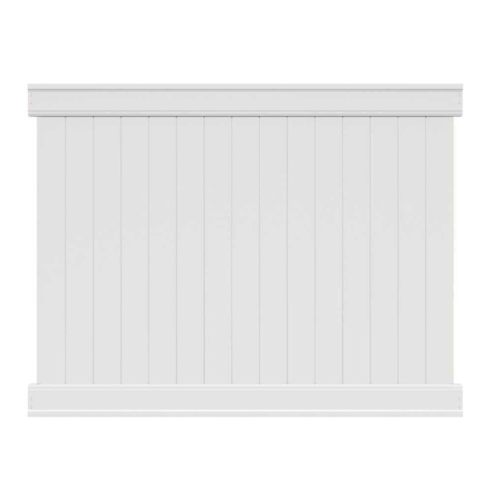 Freedom Emblem 6-ft H x 8-ft W White Vinyl Flat-top Fence Panel 73013949