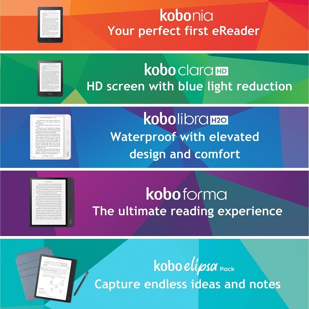 Kobo Clara HD eReader with 6" Glare Free Touchscreen, 8GB Storage, Black Q1835