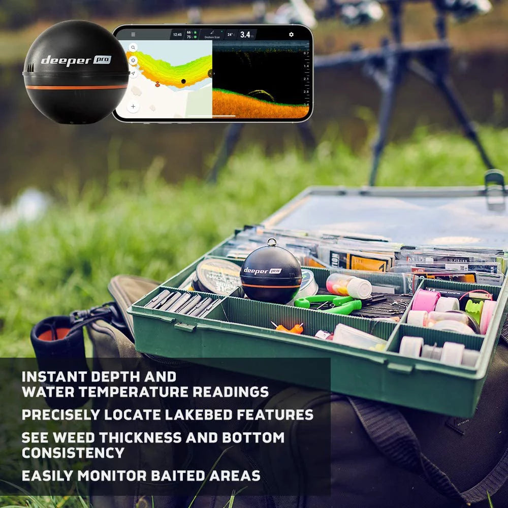 Deeper PRO Smart Sonar Castable WiFi Fish Finder for Kayaks and Boats U764