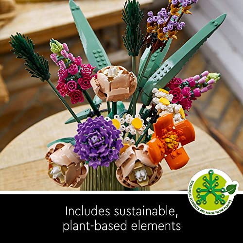 LEGO Icons Flower Bouquet Building Set for Home Decor, Ages 18+ G877