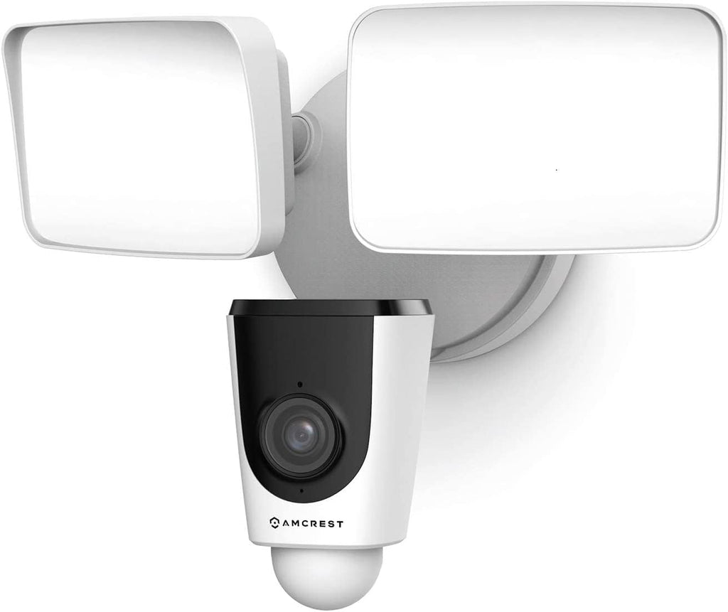 Amcrest Floodlight Camera, Smart Home 1080P Security Outdoor Camera Wireless WiFi with Flood Light, Built-in Siren Alarm, 114�� View, IP65 Waterproof, MicroSD & Cloud Storage, ASH26-W