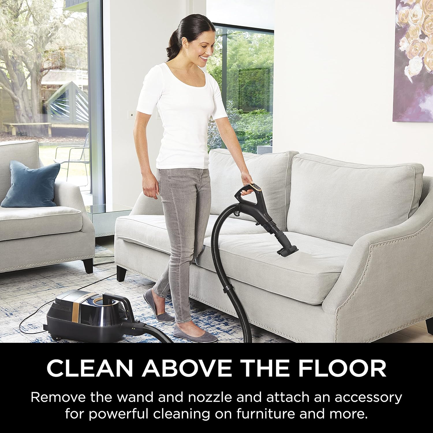 Shark CZ2001 Vertex Bagless Corded Canister Vacuum with Self-Cleaning Brushroll, Black/Copper K35848