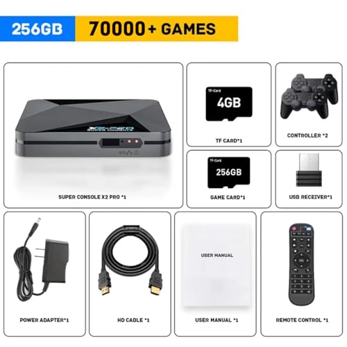 COVOZAMA Super Console X2 Pro Retro Video Game Console with 70,000+ Games, 4K HD J426489