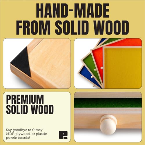Puzzle Board with Drawers & Cover for 1000 Pieces, Wooden Jigsaw Table with Lazy Susan Spinning Cover X435