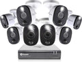 Swann Home Security Camera System, 8 Channel 8 Bullet Cameras, 1080p HD DVR, Indoor/Outdoor Wired Surveillance CCTV, Night Vision, Motion Sensor Lights, Alexa + Google, 1TB Hard Drive, SWDVK-845808WL
