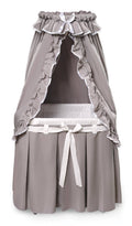 Badger Basket Majesty Baby Bassinet with Canopy Bedding - Gray/White