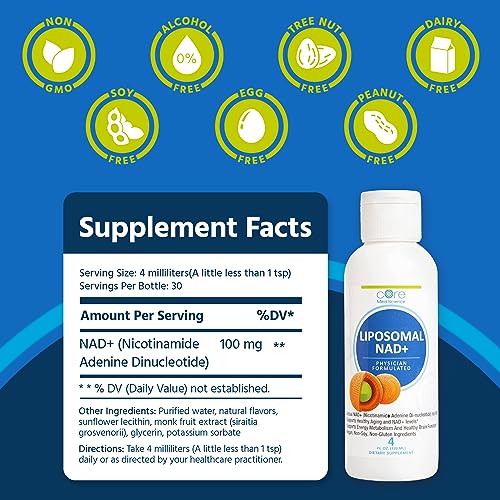 Core Med Science Liposomal NAD Supplement Liquid, 4 Fl Oz X12635