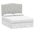 Elliot Curved Upholstered Headboard, California King, Basketweave Slub Ash - Furniture - Beds u0026 Headboards - Pottery Barn