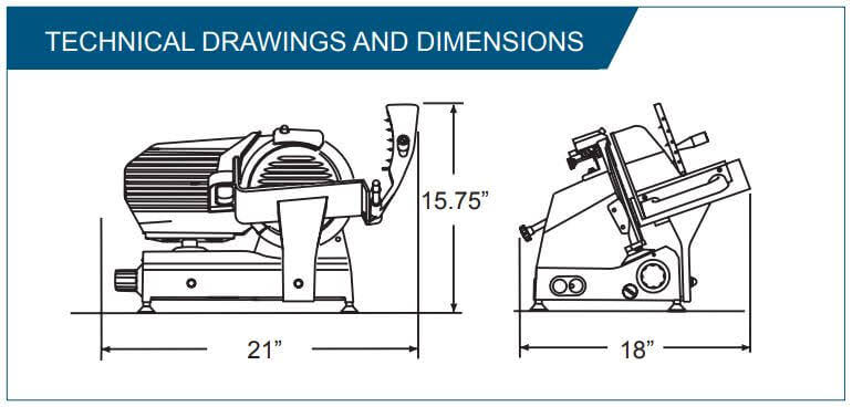 Omcan Hbs-250 10 in. Commercial Food Slicer S617948